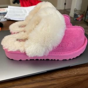 Ugg Cozy II Pink Suede Slip On Slippers